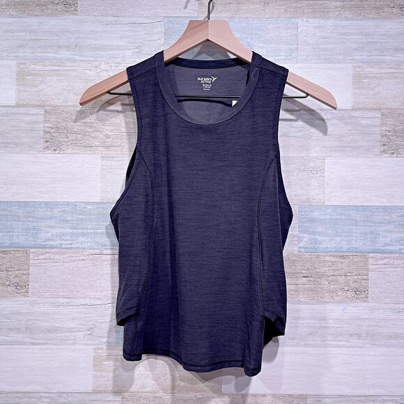 OLD NAVY Active Breathe On Tech Tank Top Black Go Dry Gym Girls Large 10 12 - Picture 1 of 6